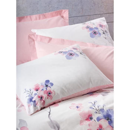 Bedding set - 1 duvet cover 220 x 240 cm + 2 pillowcases 60 x 60 cm - 100% cotton - Pink
