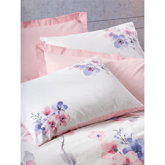 Bedding set - 1 duvet cover 220 x 240 cm + 2 pillowcases 60 x 60 cm - 100% cotton - Pink