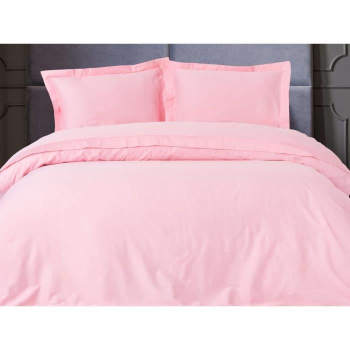Bedding set - 1 duvet cover 220 x 240 cm + 2 pillowcases 60 x 60 cm - 100% cotton satin - Pink