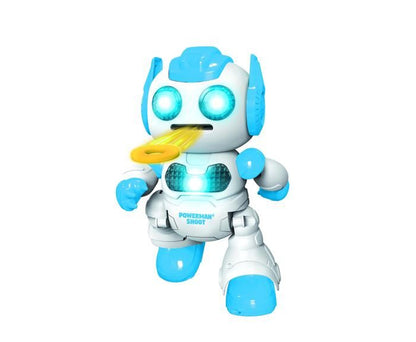 Powerman Shoot Programmable Robot with Dance, Music, Demo - Remote Control and Foam Discs Included.