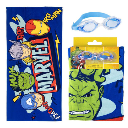 Marvel Avengers towel + swimming goggles set