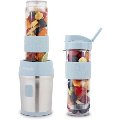 Mini blender - SMOO16 - 300 W - 570 mL - Pastel blue - 2 flasks included