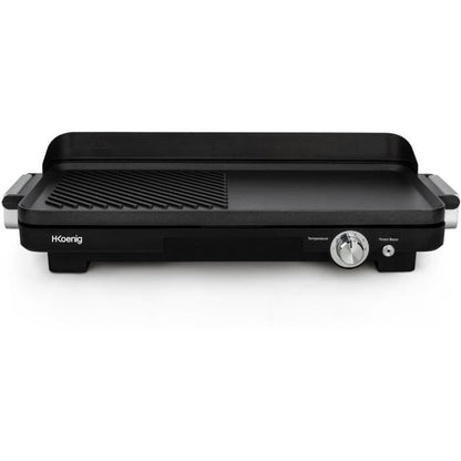 Hkoenig GRX330 - Double zones plancha - 50x25cm - 1800W - Anti -adhesive revealing - Grill Turbo Function - Adjustable thermostat