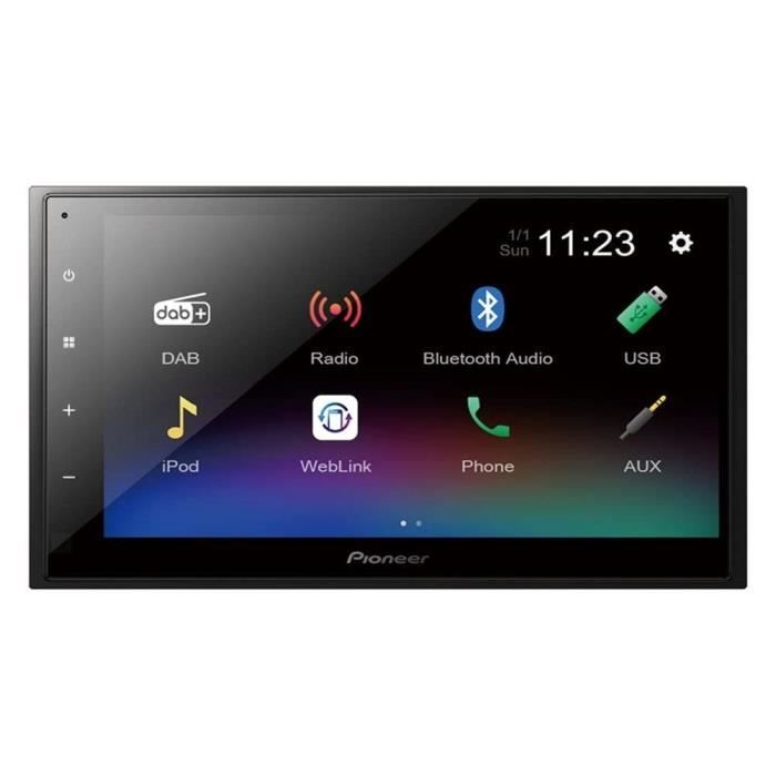 Autradio - Pioneer - DMH -A340DABDAB - USB - 2 DIN - screen 6.8 capacitive type flat - Bluetooth - DAB+