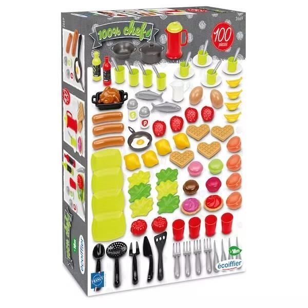 Dinette box 100 pieces - ECOIFFIER - 100% Chef Collection - From 18 months