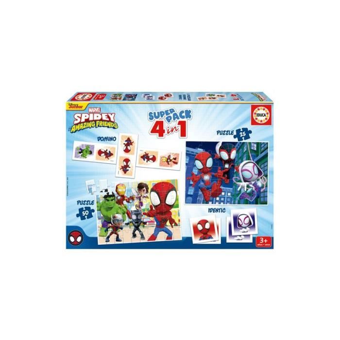 2 basic educational games and 2 puzzles - EDUCA - Educa Superpack Spidey & His Amazing Friends