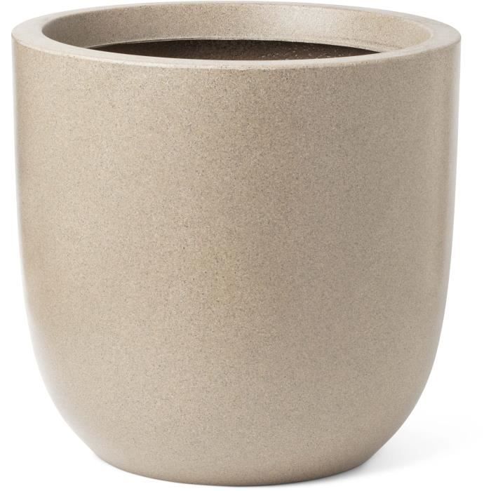 Ball flower pot - CAPI EUROPE - WASTE SMOOTH NL - 35 x 34 cm - Beige terrazzo