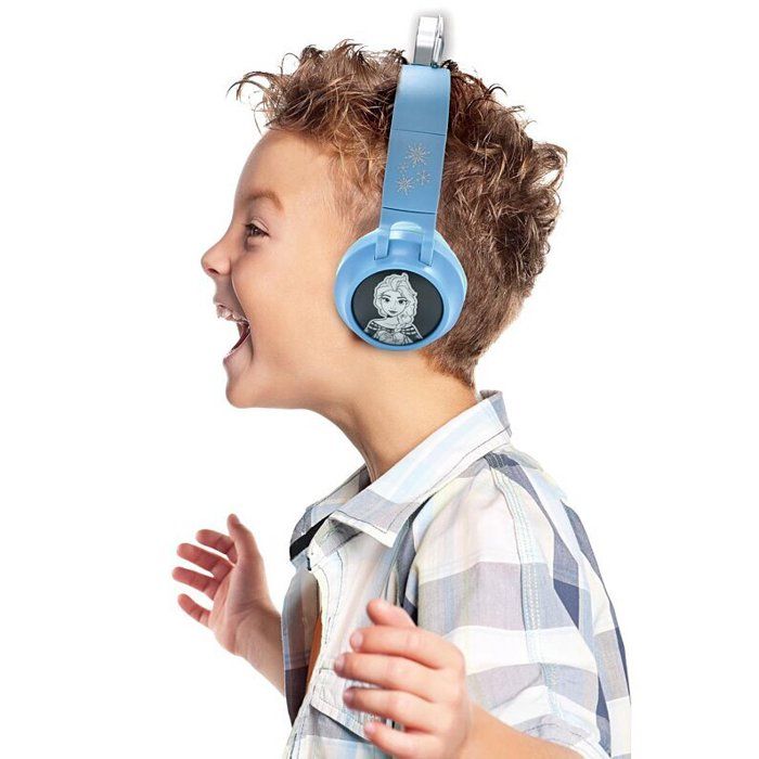 Foldable Bluetooth and wired luminous headset with a design of a tiara from the world of Frozen with limitation of the