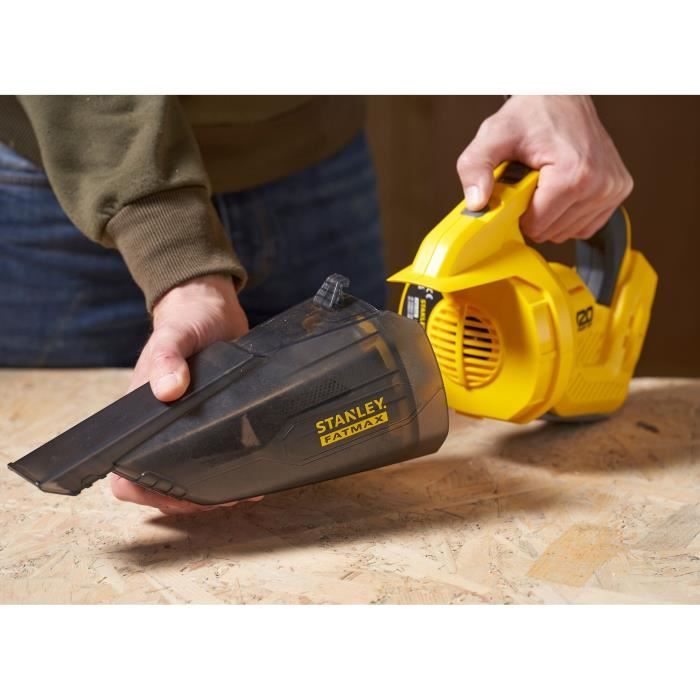 Cordless handheld vacuum cleaner - 18V - 45 Air Watts, 1300 L/min, 500 ml - V20 range - STANLEY FATMAX, SFMCVH001B-XJ
