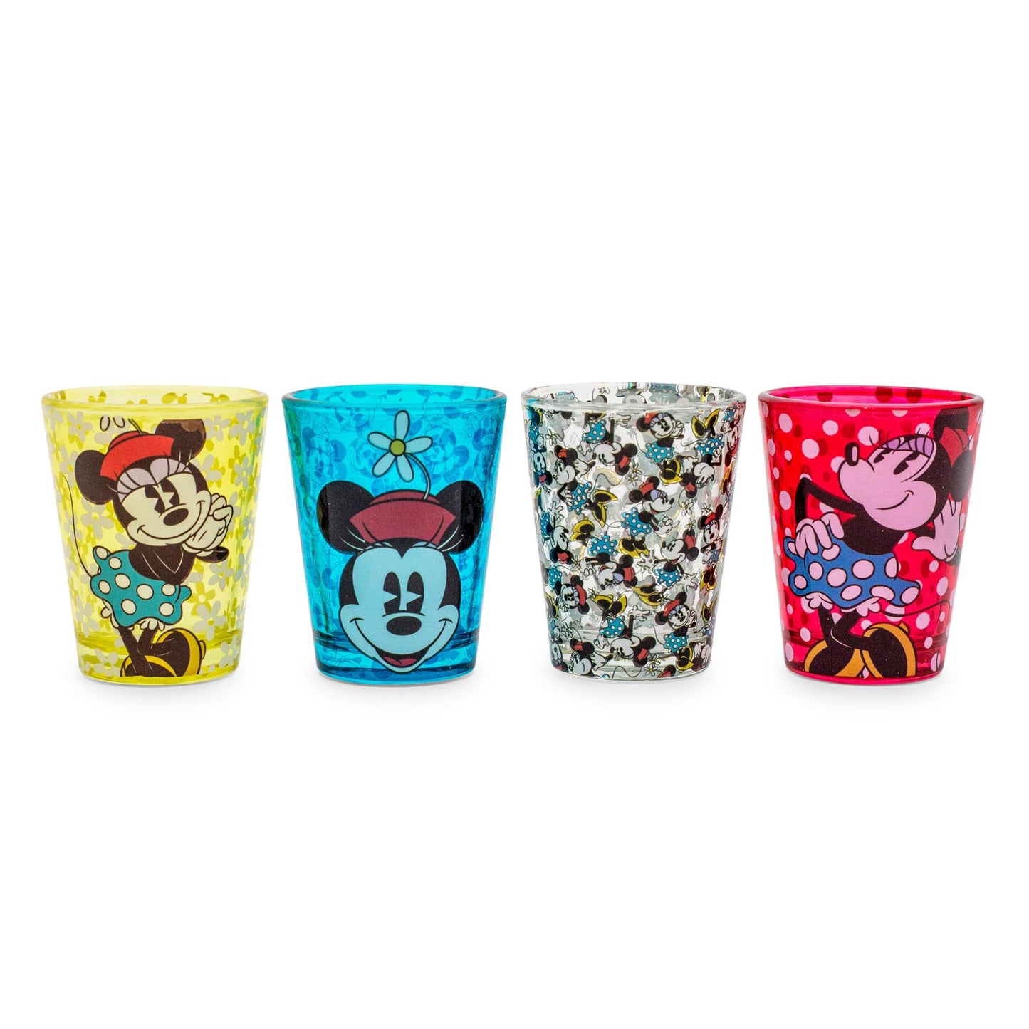 Disney Vintage Minnie Mouse 2-Ounce Mini Shot Glasses | Set of 4