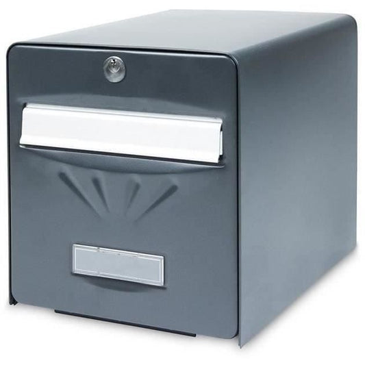 BURG WACHTER Galvanized Seaside Letterbox - Glass Back Door - Anthracite Gray