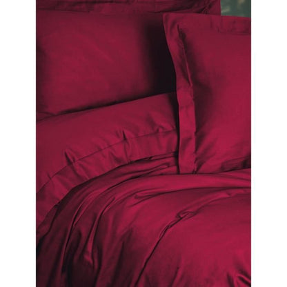 Bedding set - 1 duvet cover 220 x 240 cm + 2 pillowcases 60 x 60 cm - 100% cotton satin - Red