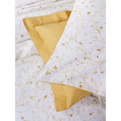 Bedding set - 1 duvet cover 220 x 240 cm + 2 pillowcases 60 x 60 cm - 100% cotton - Mustard