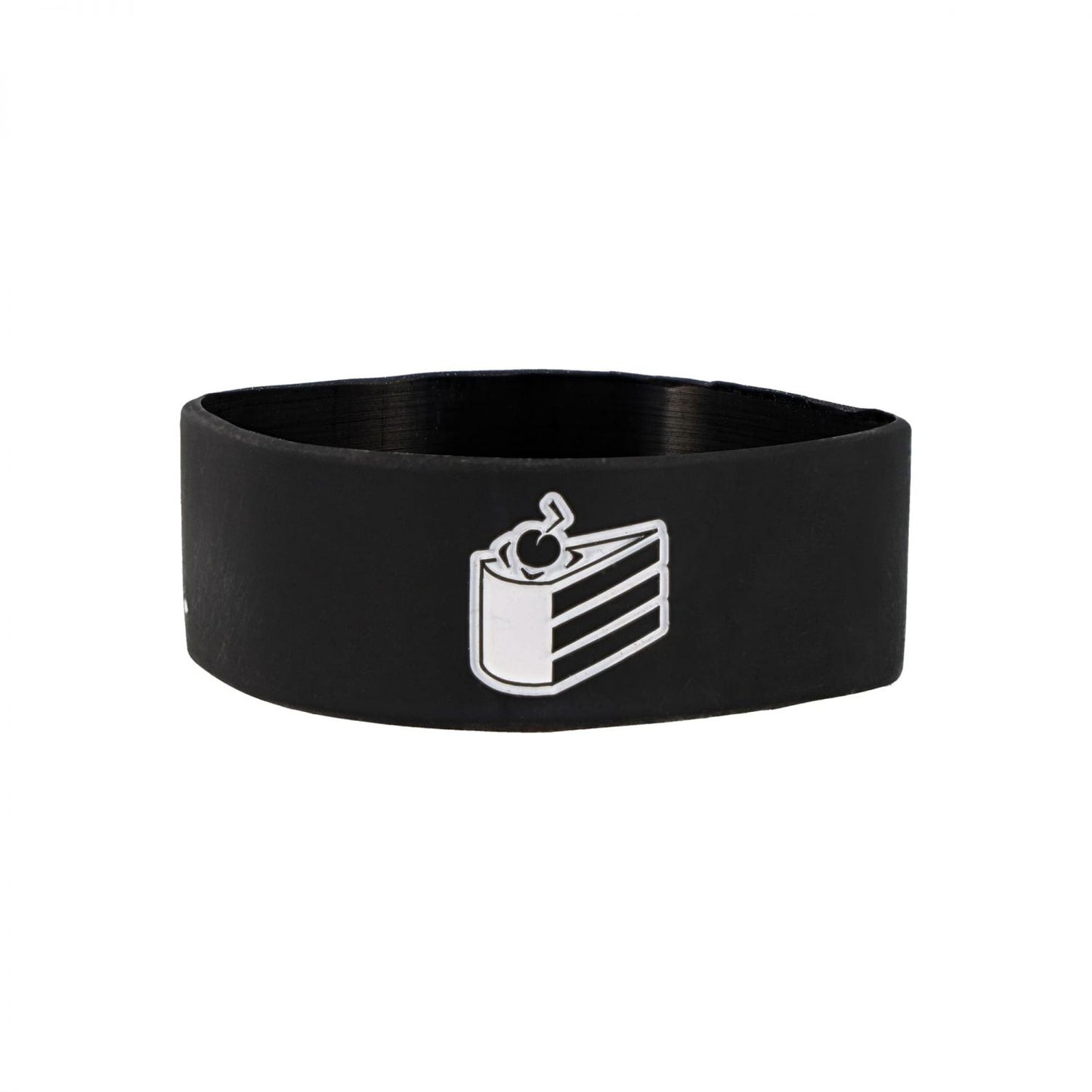 Portal Cake Is A Lie Black Silicone Bracelet