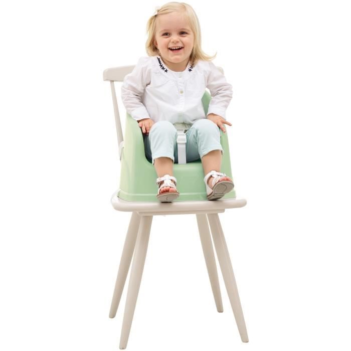 Thermobaby tudi chair booster - 6 to 36 months - 3 -point safety harness - Céladon green