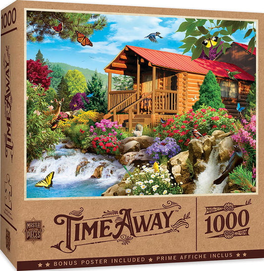 Cascading Cabin 1000 Piece Jigsaw Puzzle