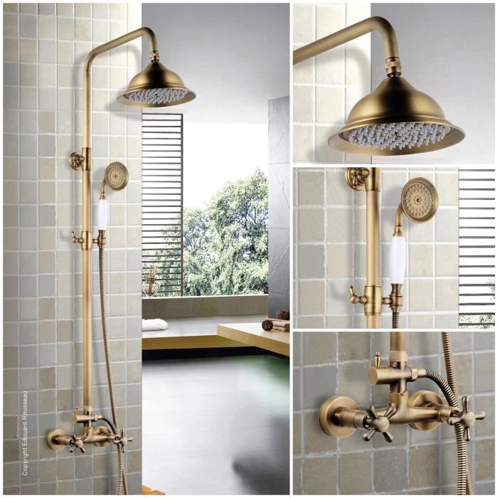 ROUSSEAU Shower column with mixer tap Retro - Old bronze