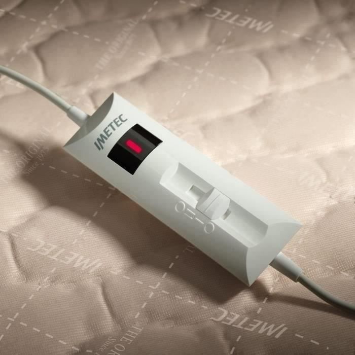 Heated Mattress Topper - Imetec - Bed Warmer for Double Bed 150 x 137 cm - 2 Controls with 2 Temperatures - Washable