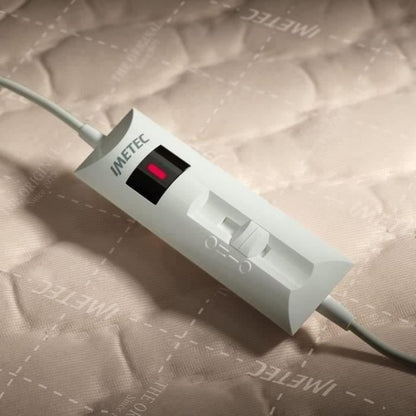 Heated Mattress Topper - Imetec - Bed Warmer for Double Bed 150 x 137 cm - 2 Controls with 2 Temperatures - Washable