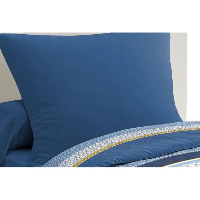 HOME PASSION STANIS Microfiber Duvet Cover Set - 1 Duvet Cover 140 x 200 cm + 1 Pillowcase 63 x 63 cm - Blue