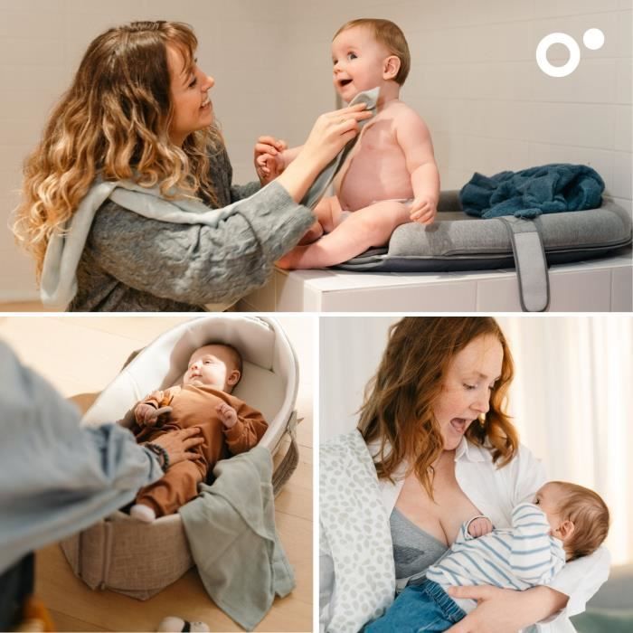 Pack of 3 swaddles - DOOMOO - Organic cotton gauze - Oeko-Tex certified - Green