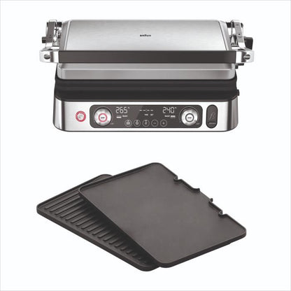 Multifunction grill - BRAUN - Multi Grill 9 Pro - 2200 W - 3 heating positions - Black / Steel