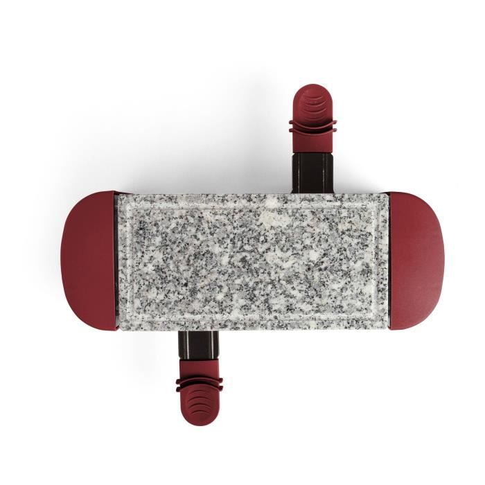 LIVOO DOC156RC - Raclette machine 2 people - 350W - Removable granite tray - Non-slip feet - Chili red