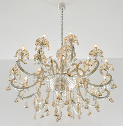 Hollywood Brush 18 light Silver Chandelier