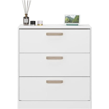 DREAM 3-drawer chest of drawers - Particle board - White decor - L79.7 x H87.8 x D43.8 cm