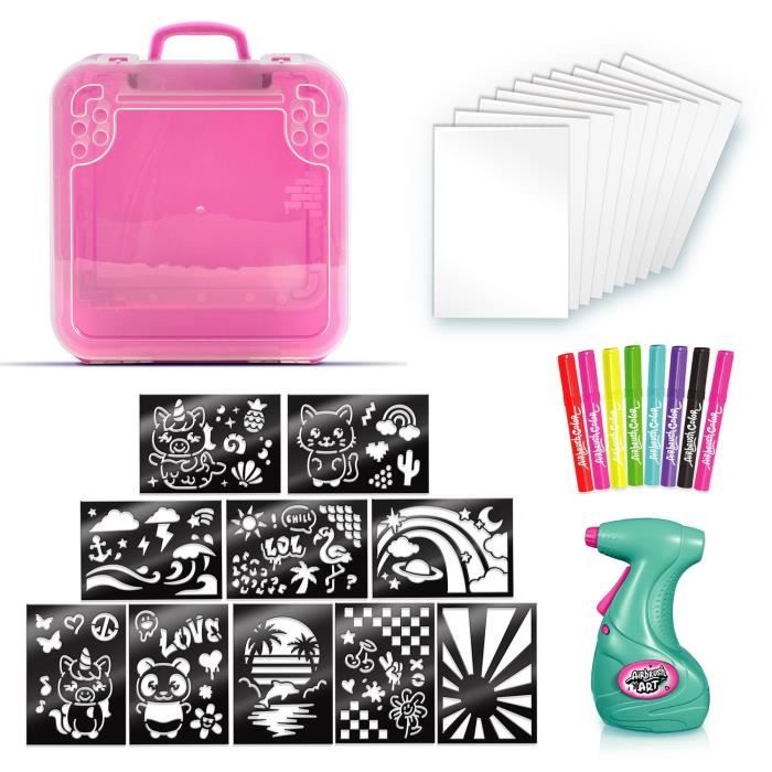 Canal Toys - Airbrush Art - Activity case with electronic spray, stencils and markers - AIR 017
