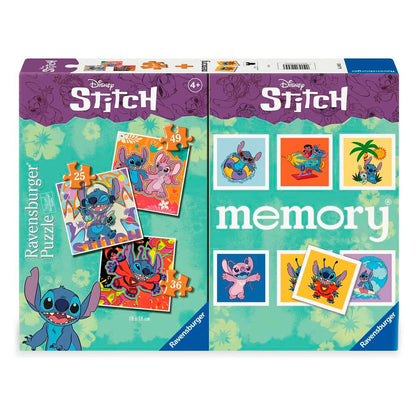 Disney Stitch 3 puzzles + memory multipack