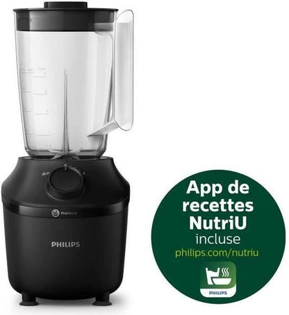 Philips Blender Daily HR2041/41, 450W, 4 blades problem 4, 1.9l plastic bowl, gourd, 1 speed + pulse, black