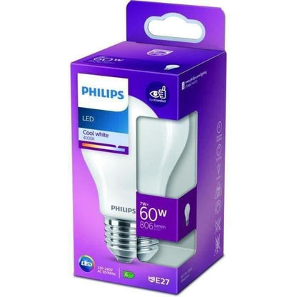 Standard Led Philips Non -Dimmable - E27 - 60W - Cold white