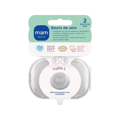 Mam Bout de Sein Size L - Silicone - Bte Sterilization X2
