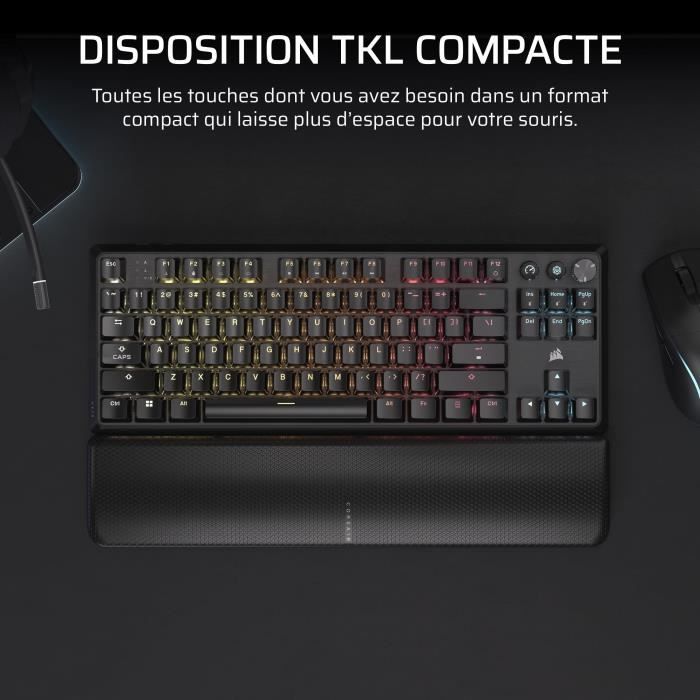 Gaming Keyboard - CORSAIR - K70 Core TKL Wireless - RGB, MLX Red v2 Switches