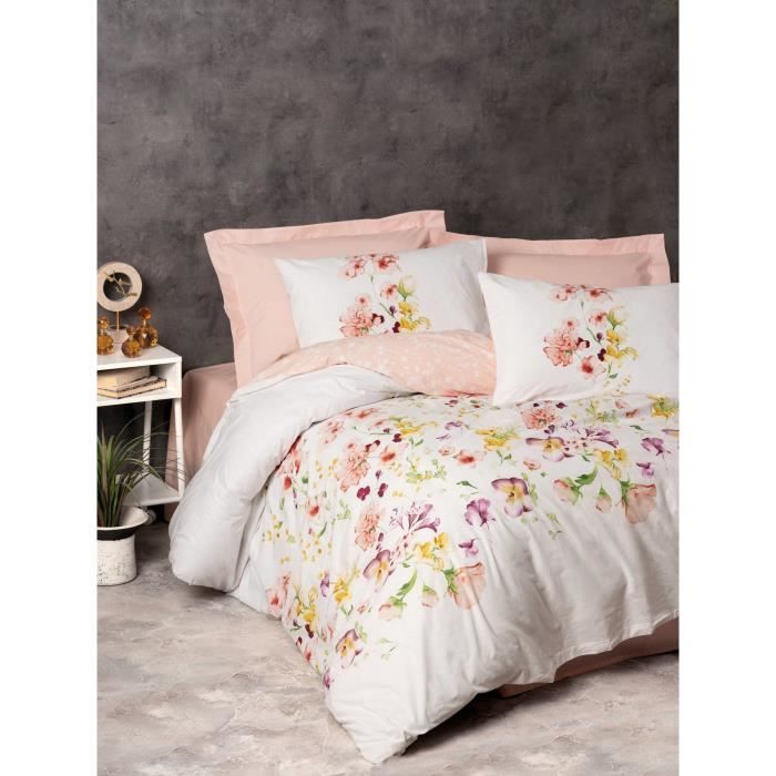 Bedding set - 1 duvet cover 220 x 240 cm + 2 pillowcases 60 x 60 cm - 100% cotton - White