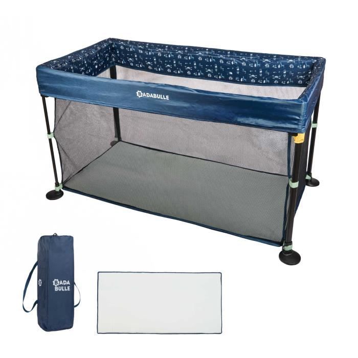 Badabulle Easy Clip Travel Cot - Easy to Fold and Unfold - Lightweight and Compact Bed with Carry Bag Included - Mattress Included