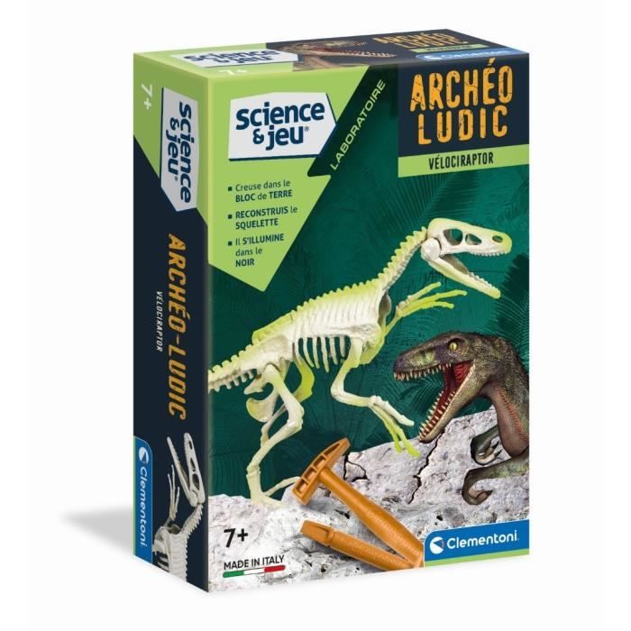 CLEMENTONI Science & Game - Archéo Ludic Vélociraptor - Scientific game