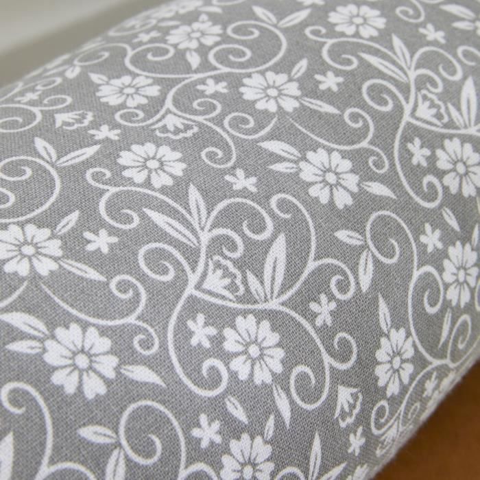 Polochon Cushion - TODAY - CHARME - Dark Grey Capucine Print - 45 x 15 cm