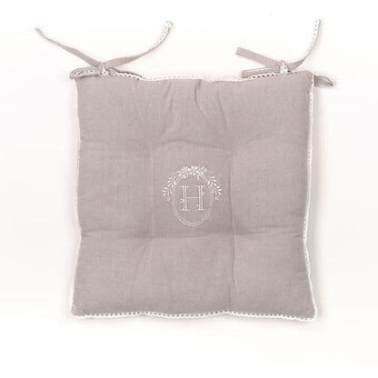 Quilted seat - TODAY - CHARME - Chambray x Petite Broderie Berenice - 40 x 40 cm