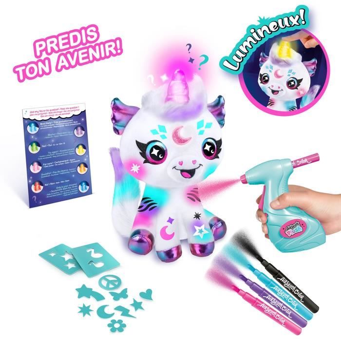Canal Toys - Airbrush Plush - Cosmic Unicorn Plush to personalize with light-up horn - AIR 028