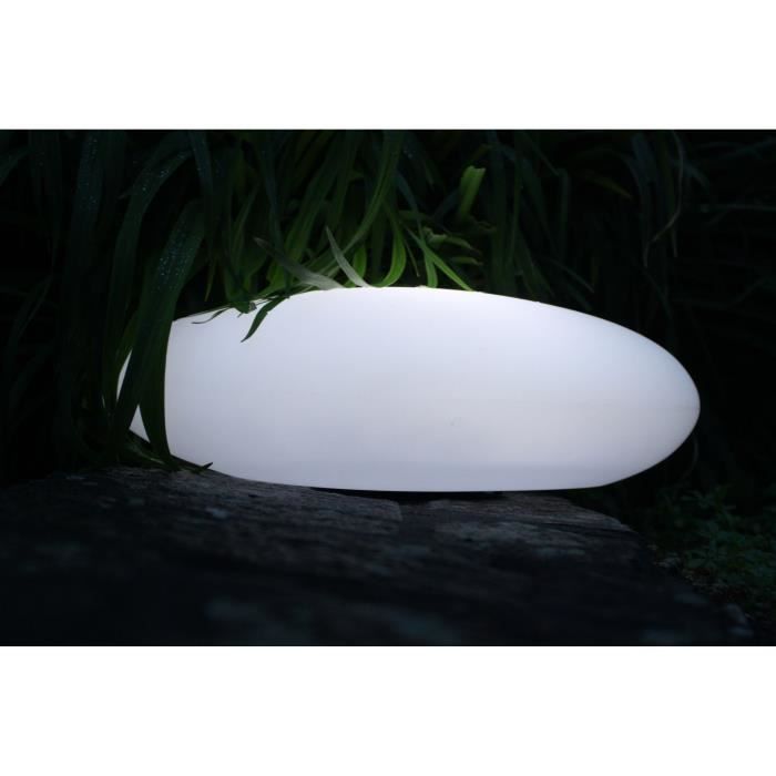 Luminous solar pebble - White