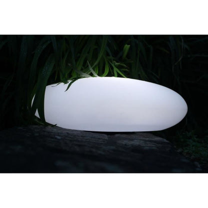 Luminous solar pebble - White