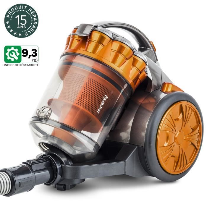HKoeNIG Compact + bagless multicyclonic vacuum cleaner - Aluminum telescopic tube - Class A