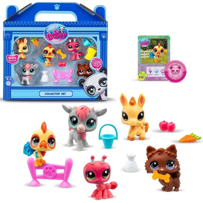 BANDAI - Littlest Pet Shop - Collector Set Farm Theme - 5 animals and accessories - BF00510