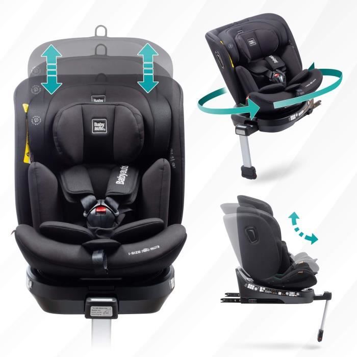 Car seat - BABYAUTO - AITANA GREY ANTHRACITE - From birth to 12 years - 0-36 kg - I-Size - ISOFIX - 360° swivel - ECE R129