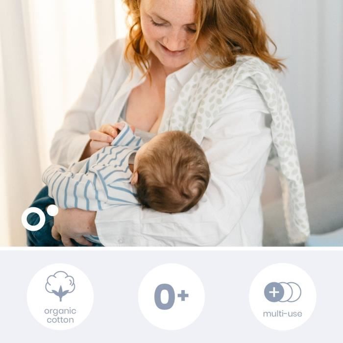 Pack of 3 swaddles - DOOMOO - Organic cotton gauze - Oeko-Tex certified - Green