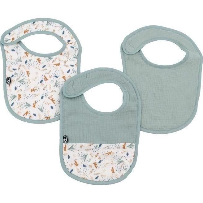 Pack of 3 bibs - DOMIVA - 6-12 months - Cotton gauze - Celadon