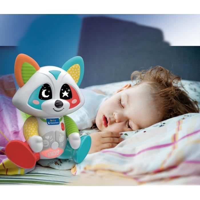 Baby Clementoni - Oliver, the playful raccoon - Interactive game - 4 game modes: Emotions, Meal, Story and Exploration.