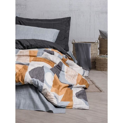 Bedding set - 1 duvet cover 220 x 240 cm + 2 pillowcases 60 x 60 cm - 100% cotton - Grey